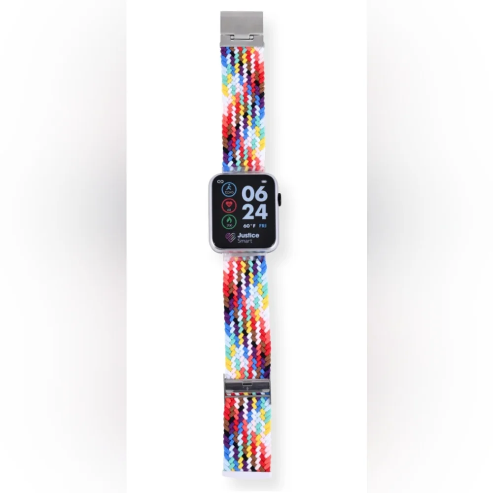 🆕Justice Unisex Child Smartwatch in Rainbow Weave One Size
